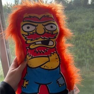 Orange Stuffed Toy with Cartoon Character Design